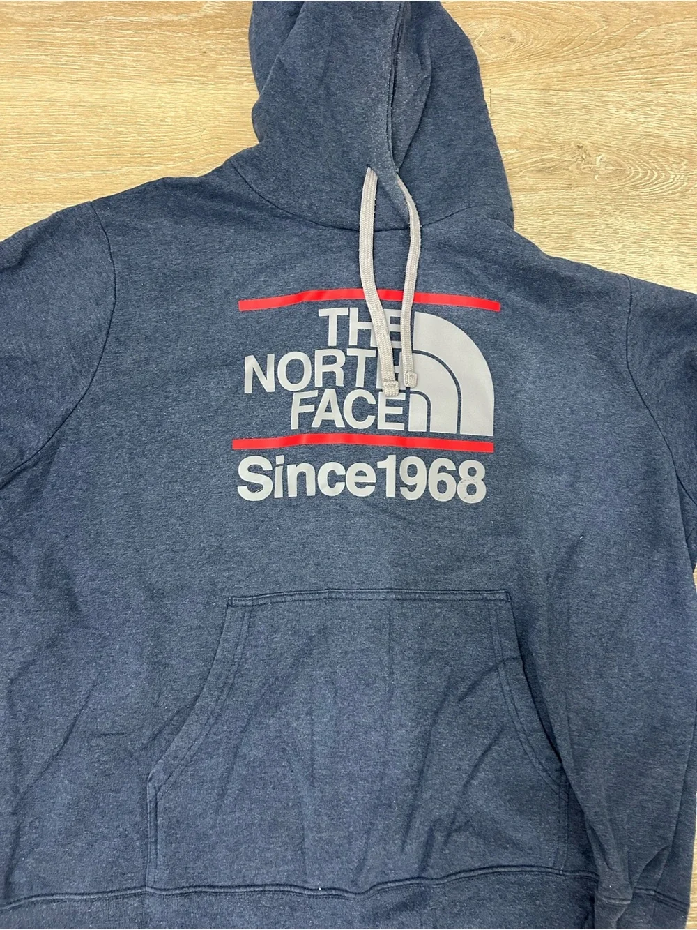 The North Face Since 1968 Mens Hoodie Pullover Sweater Blue Red Size XXL